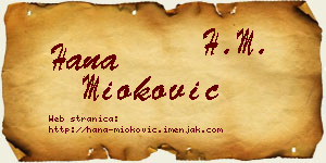Hana Mioković vizit kartica